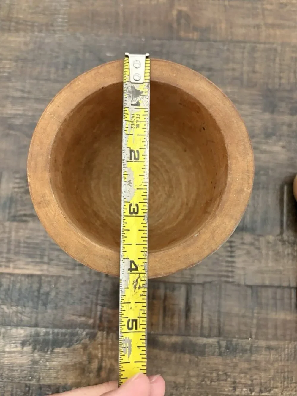 Vintage Italy Turned Wood Pestle & Mortar Set